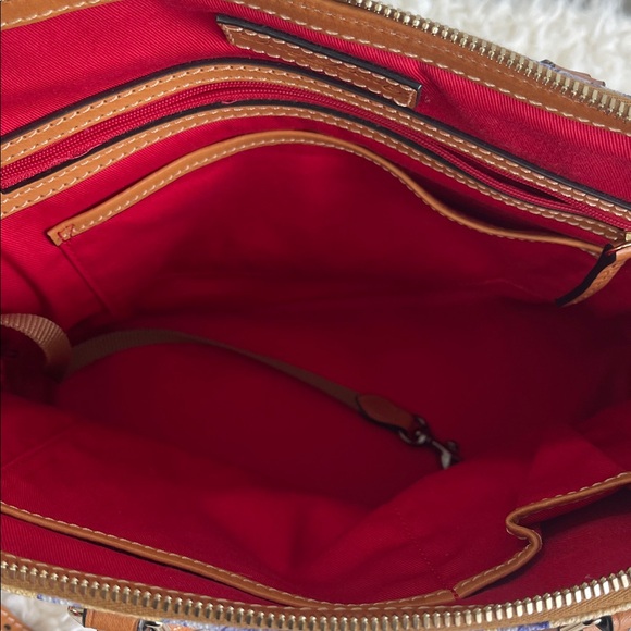 Dooney & Bourke Blue Floral Tan Satchel - Picture 9 of 15